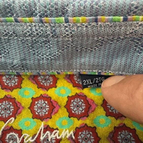 Robert Graham Men's Geometric Button Down Shirt Blue Size‎ 2XL - Picture 5 of 9